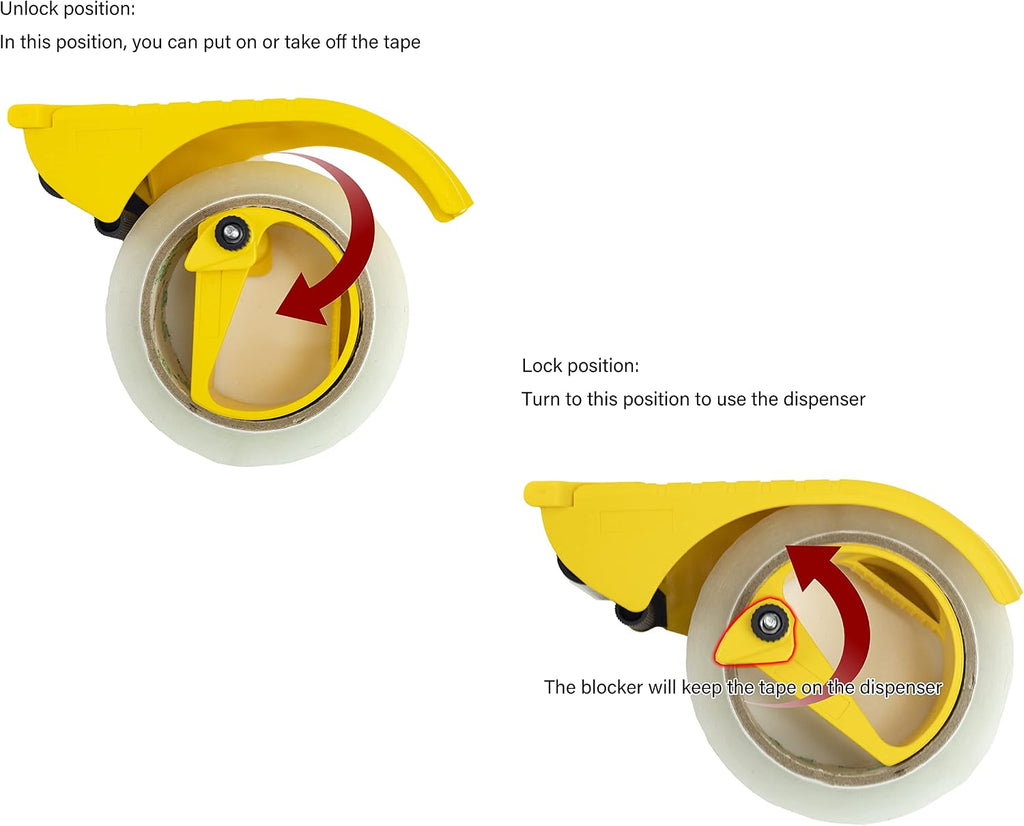 2 Inch Packing Tape Gun Dispenser, Width-Adjustable Box Sealer, Lightweight Ergonomic Industrial Heavy Duty Tape