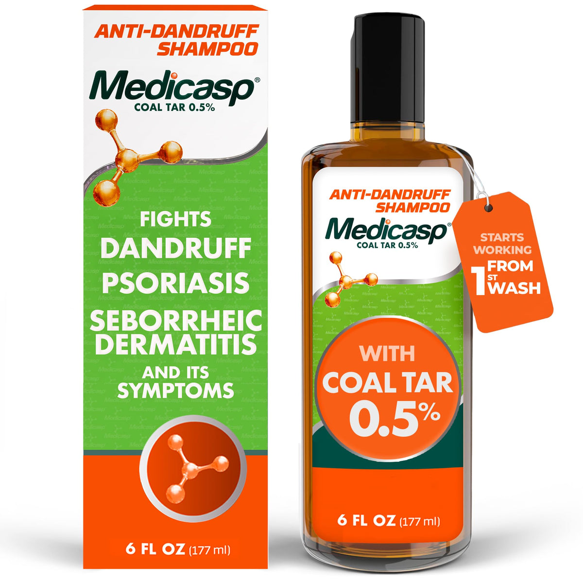 Coal Tar Anti-Dandruff Shampoo, Flakes Shampoo, 6 fl oz