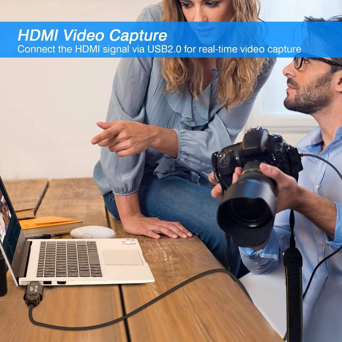 HDMI Video Capture Card, 4K HDMI to USB Capture Card Full HD 1080P 30fps, Record via DSLR, Camcorder, Action Cam for