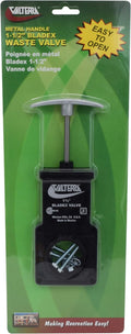 Valterra T1001VPM Bladex 1-1/2" Waste Valve Body with Metal Handle , Black