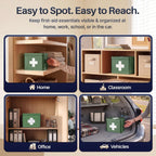 Large Metal First Aid Box Empty, 8.5-Inch, Green with White Cross
