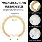 8 Pack Magnetic Curtain Tiebacks with Pearls,Window Treatment Holdbacks