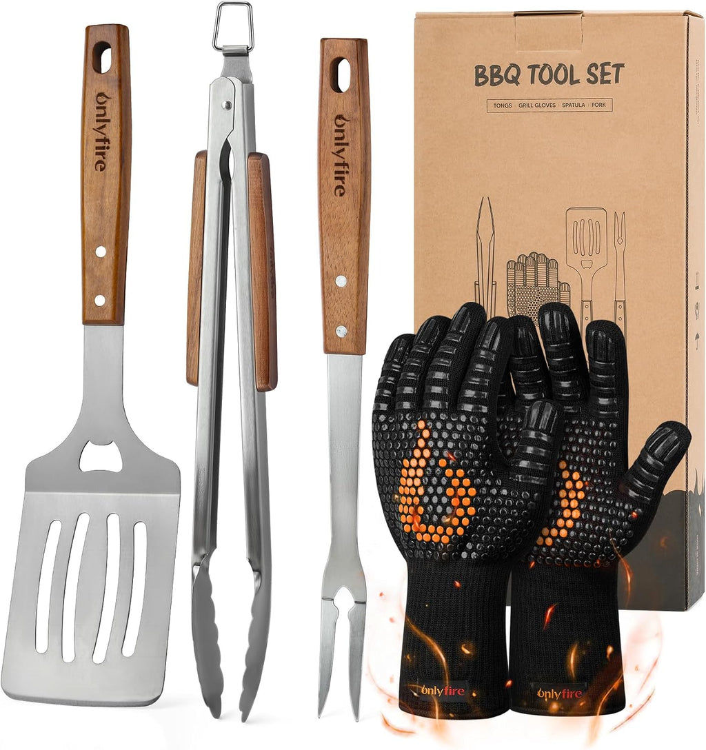 5 Pcs Stainless Steel Grill Tool Set Griddle Accessories