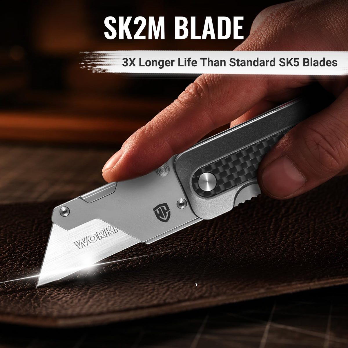 Utility Knife, CNC Unibody, Aluminium Handle Carbon Fiber Inlay