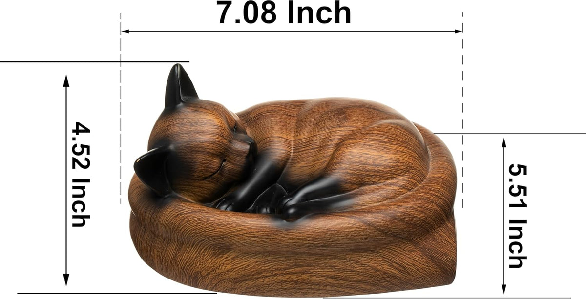 Cat Urn Small Pet Urn for Cat Ashes - Stylish Cat Urns for Ashes, Premium Quality Pet Urns for Cats(Brown)