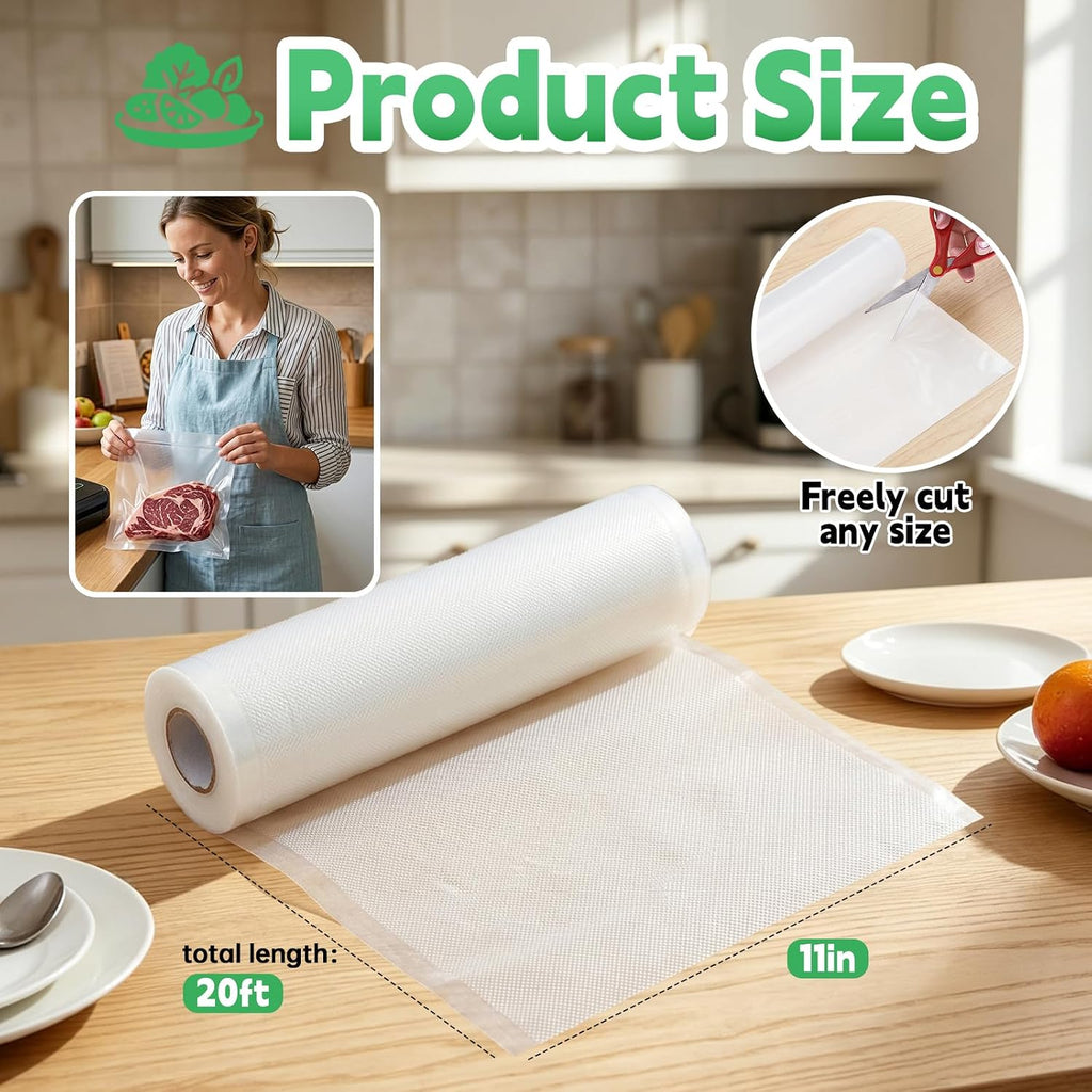 Vacuum Seal Bags For Food Compatible With Foodsaver Bags Rolls, 11 Inch