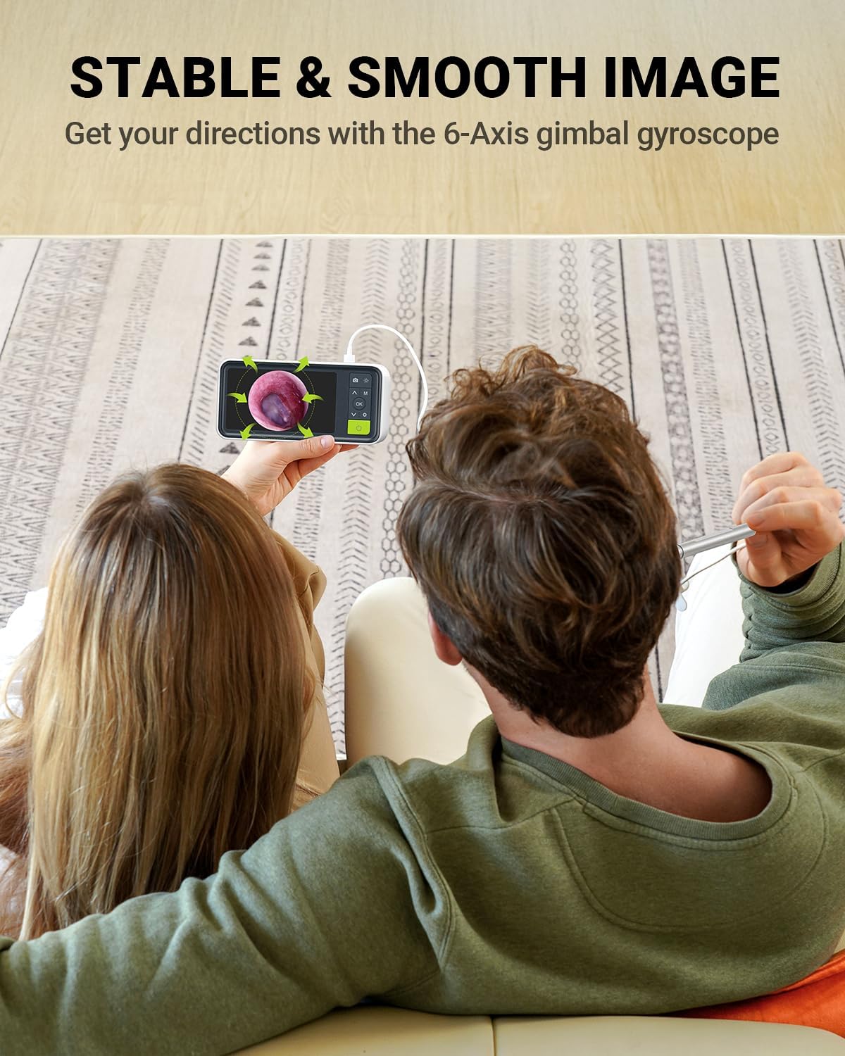 Digital Otoscope with Gyroscope, 4.5 Inches Screen, 3.9mm Ear Scope Camera with 6 Lights, Ear Wax Removal Tool, 32GB