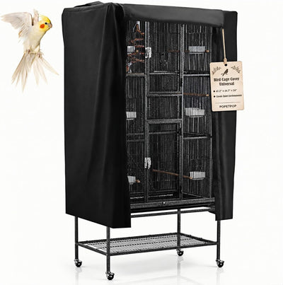 Universal Bird Cage Cover, Black Good Night Parrot Cage Cover
