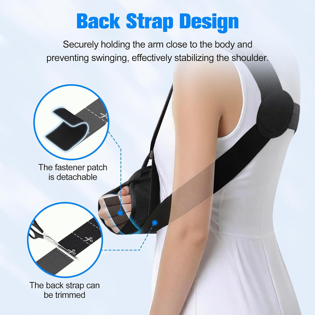 Arm Sling Shoulder Injury Immobilizer Rotator Cuff Support Brace, Comfortable Medical Sling Arm for Shoulder Injury