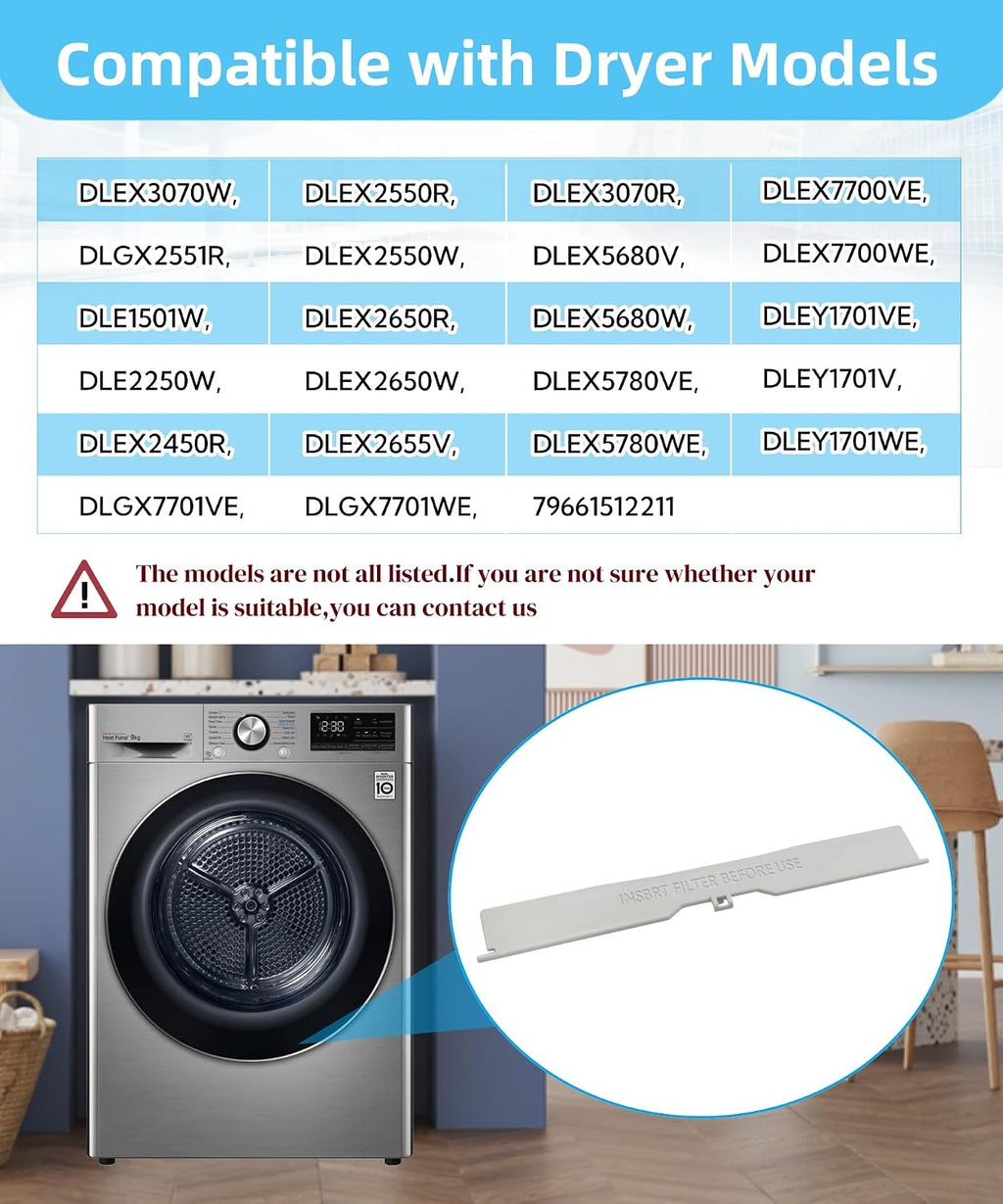 3550EL2004B Dryer Lint Screen Guide Filter Cover Fits for LG Kenmore Dryer