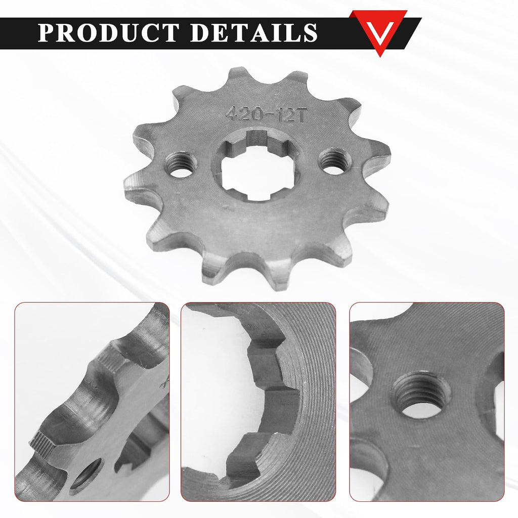 PRO BAT 420 12T 17mm/0.66" Front Engine Sprocket 125cc 140cc 150cc 160cc