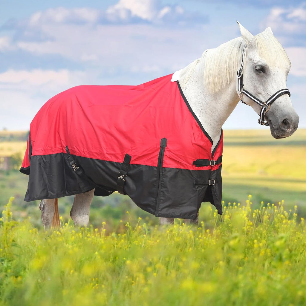 600D Horse Blanket, 0g No-Fill Waterproof Turnout Rain Sheet