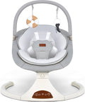 Baby Swings for Infants to Toddler Remote 5 Speeds Timer Safety Lock Gray | 5 point harness, remote/touch panel