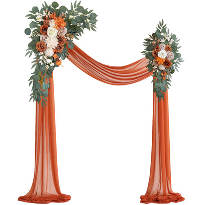 Large Burnt Orange Artificial Wedding Arch Flowers Kit (Pack of 3)