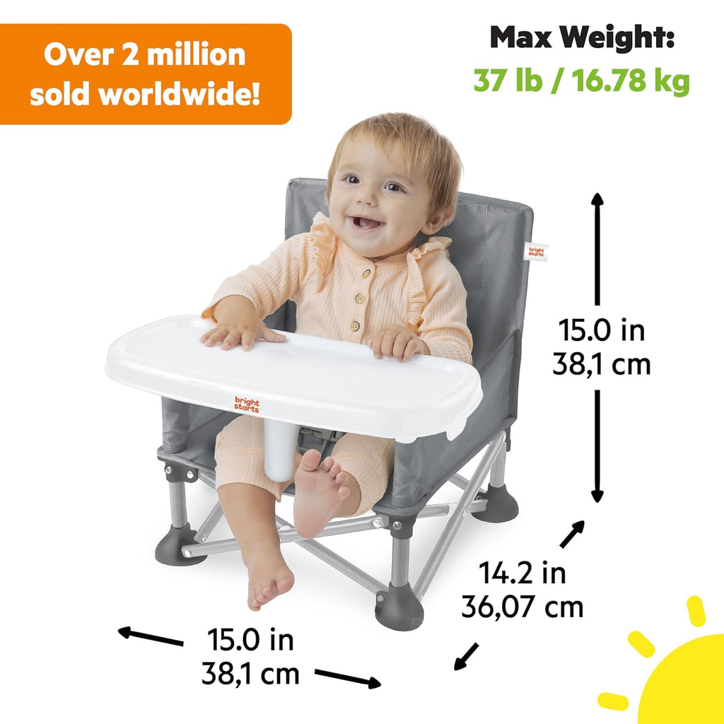 Pop ‘N Sit Portable Booster Seat, 3-in-1 Floor Seat, Travel High Chair & Toddler Booster with Feeding Tray