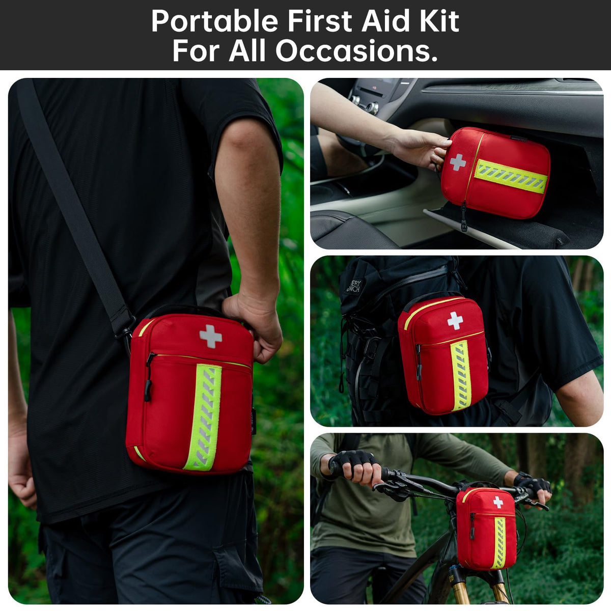 Small Compact First Aid Kit, Organized Pouch with Zip-Closure