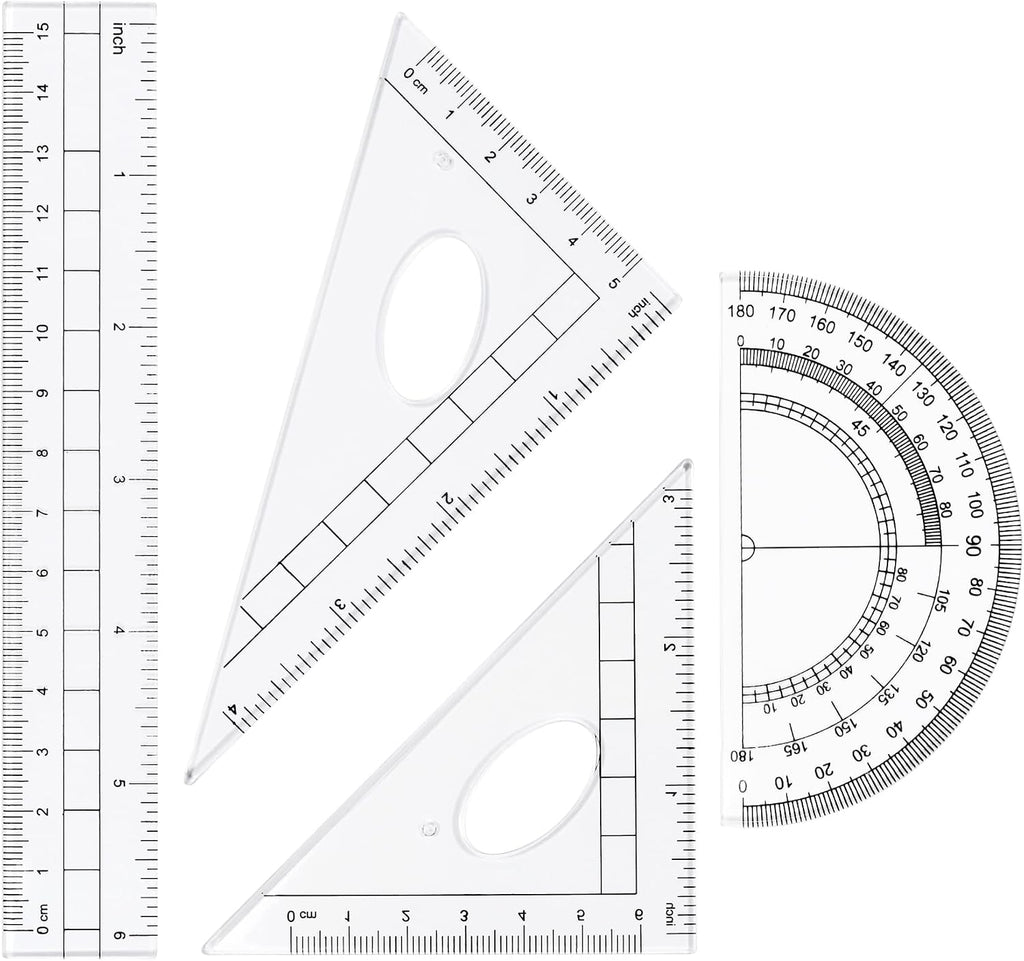 Math Geometry Set 10 Pcs, Compass and Protractor for Students(Green) | Shatterproof Storage