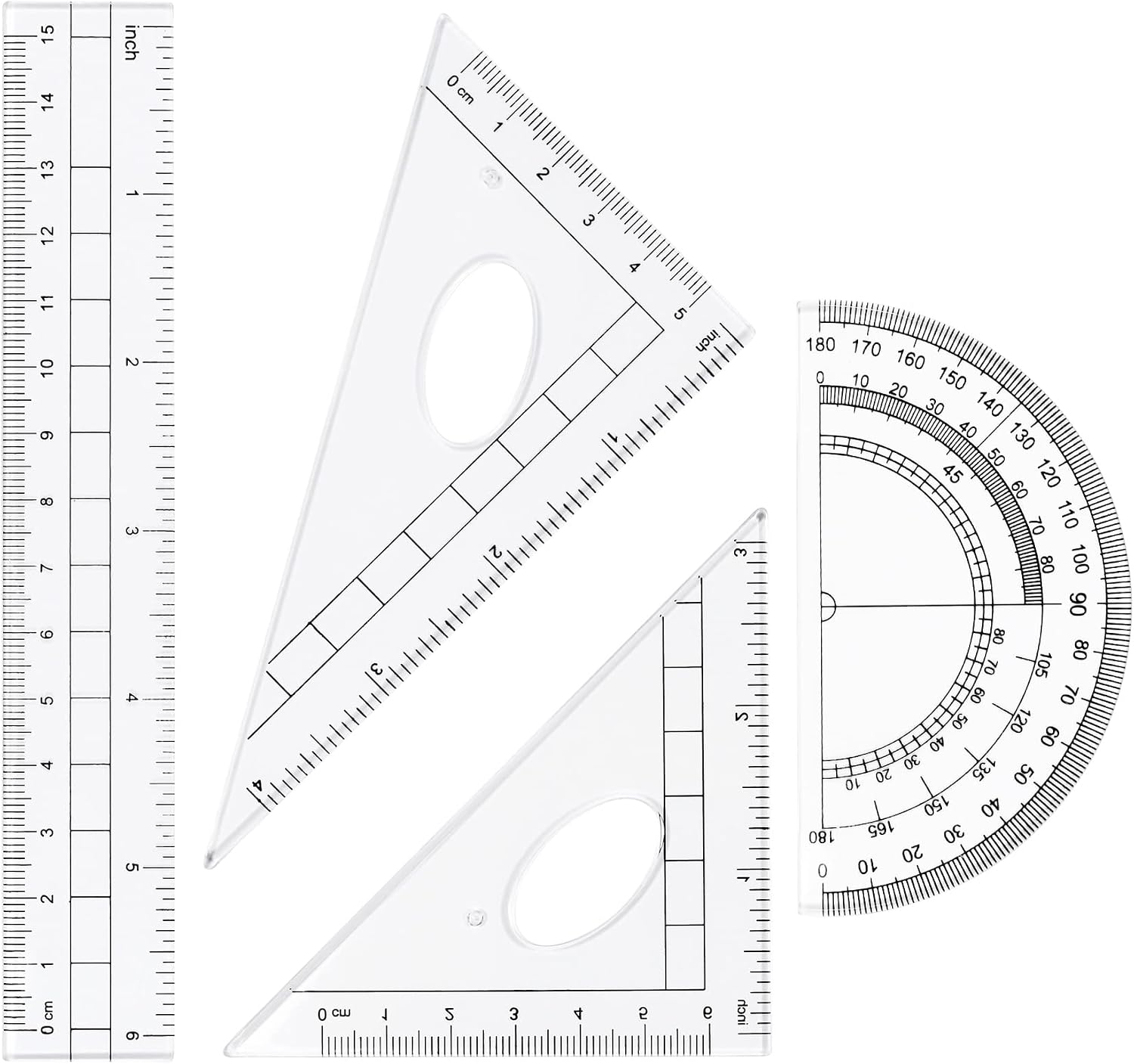 Math Geometry Set 10 Pcs, Compass and Protractor for Students(Green) | Shatterproof Storage