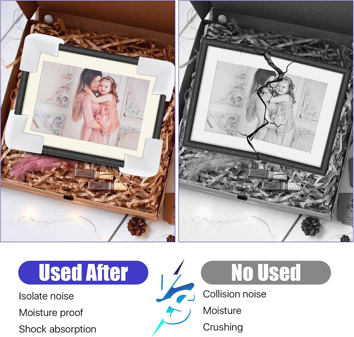 Photo Mirror TV Frame Corner Protectors for Moving, L-Shaped Foam Edge
