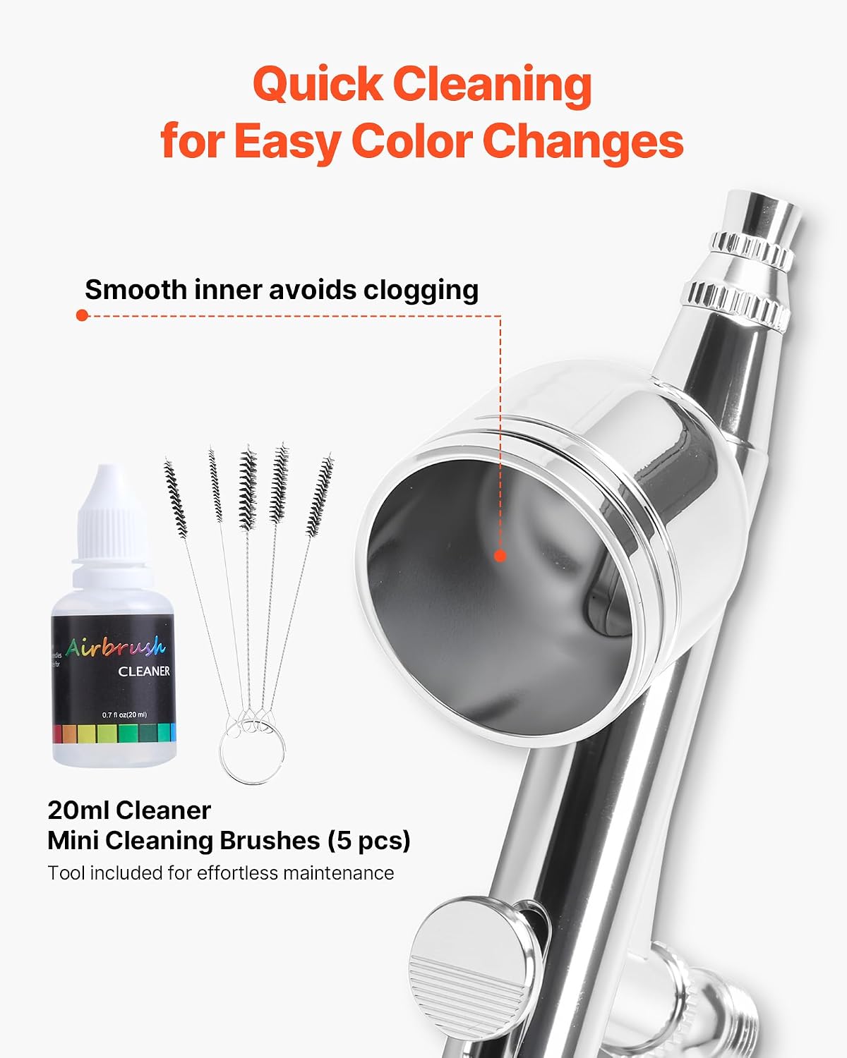 Airbrush Kit, 1/6 HP, Air Brush Kit with Air Compressor and Tank, 3 Dual-Action Professional Airbrushes with 3 Tips