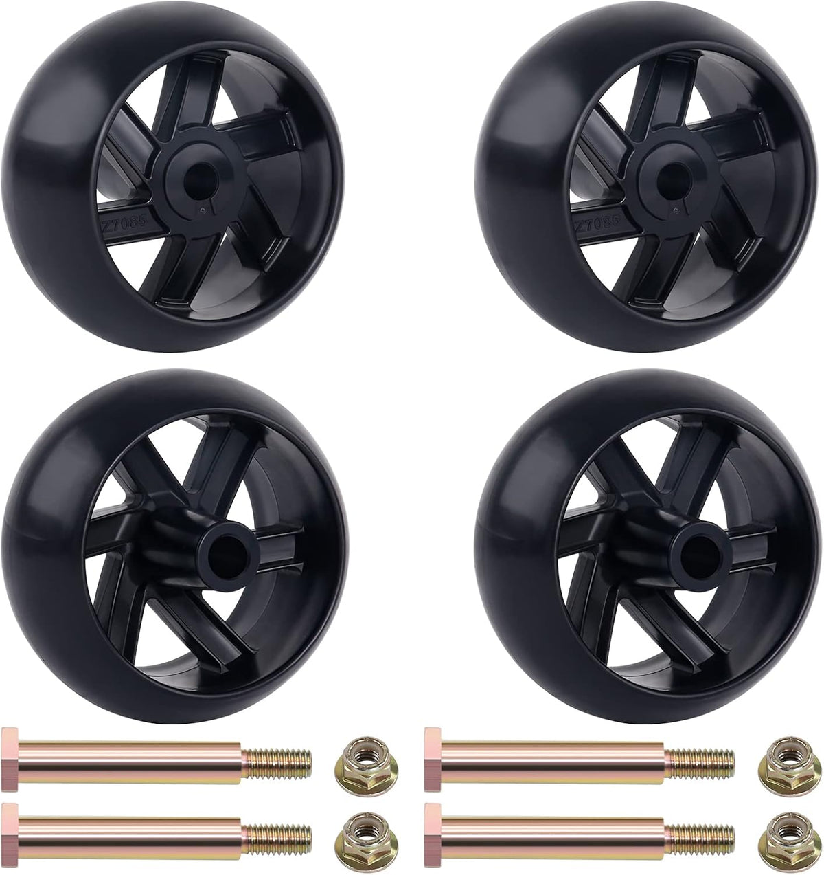 CheeMuii 4 Pack 589527301 Lawn Mower Deck Wheels Kit with Blots & Nuts