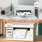 Half Sheet Labels, 2 per Sheet, 1500 Sheets, 3000 Labels, 8.5" x 5.5" Size