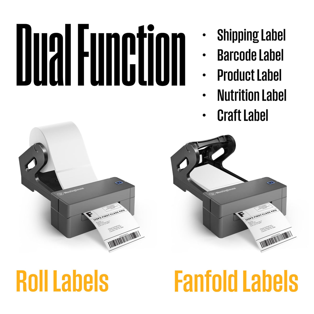 USB Shipping Label Printer for Mac & Windows, Compatible with USPS, UPS, FedEx, Amazon, & More, Commercial Grade