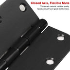 6 Pack Matte Black Interior Door Hinges 3.5" Rounded 5/8" Radius Corners