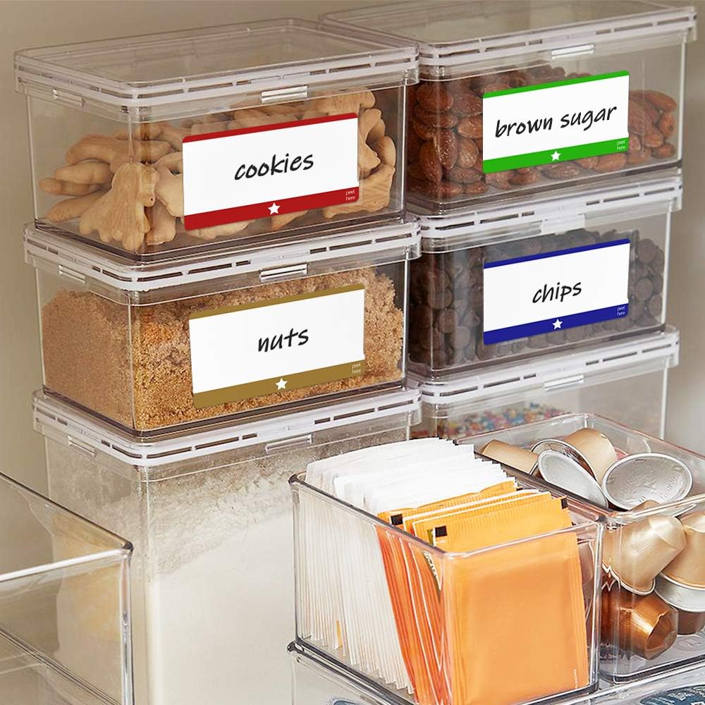 200 Removable Labels 2"x3.5", 5 Colors Freezer for Storage