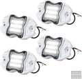 Dual‑Color White & Blue 12V IP68 LED Deck Courtesy Boat Lights, 4‑Pack