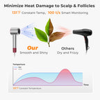 Hair Dryer, High Speed lonic Blow Dryer (Light Silver)