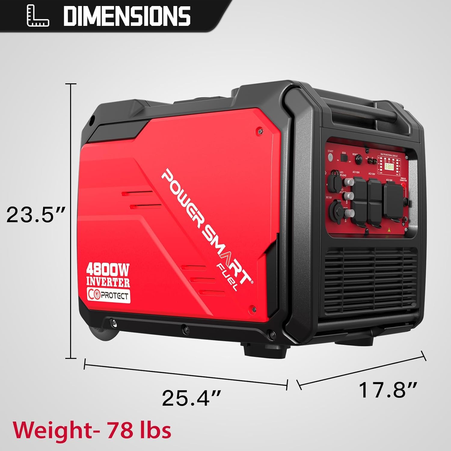 4800W Portable Inverter Generator,Parallel Ready&Electric Start Super Quite Gas Powered,RV Ready with 30A Outlet, EPA