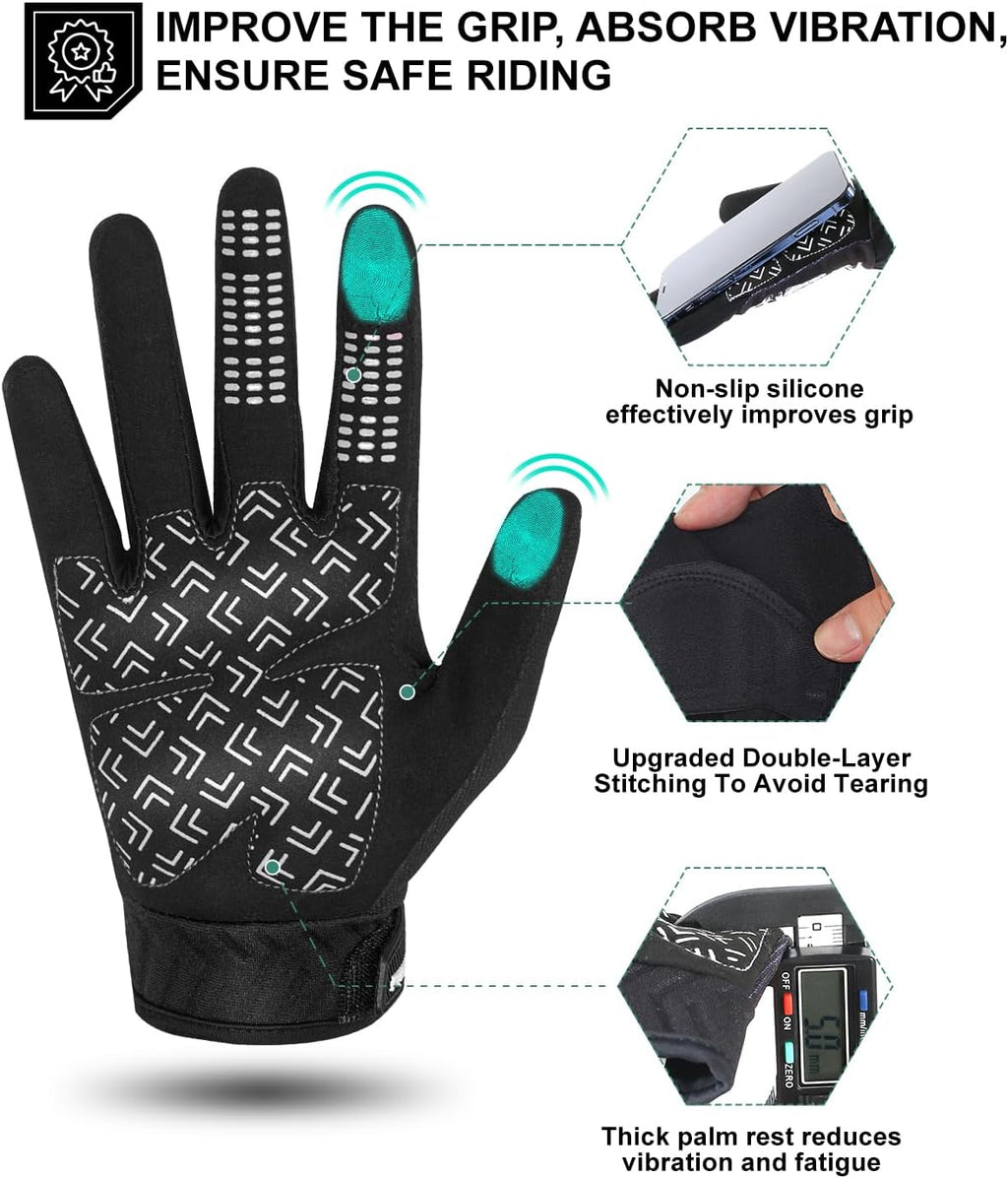 Motorcycle Gloves for Men Women Touchscreen, Lightweight Dirt Bike Glove Non-Slip, Skeleton Motorcycle Riding Glove
