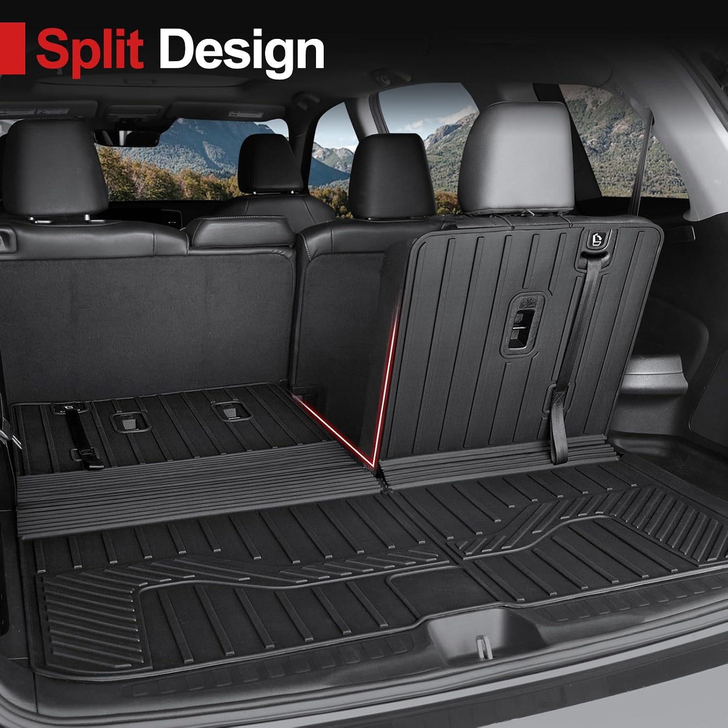 Floor Mats for 2016-2022 Honda Pilot 8 Passengers (No Elite Models), Cargo Mat with Backrest Mat All Weather