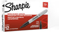 Permanent Markers, Fine Tip, Black, 12 Count - Quick Drying, Fade Resistant
