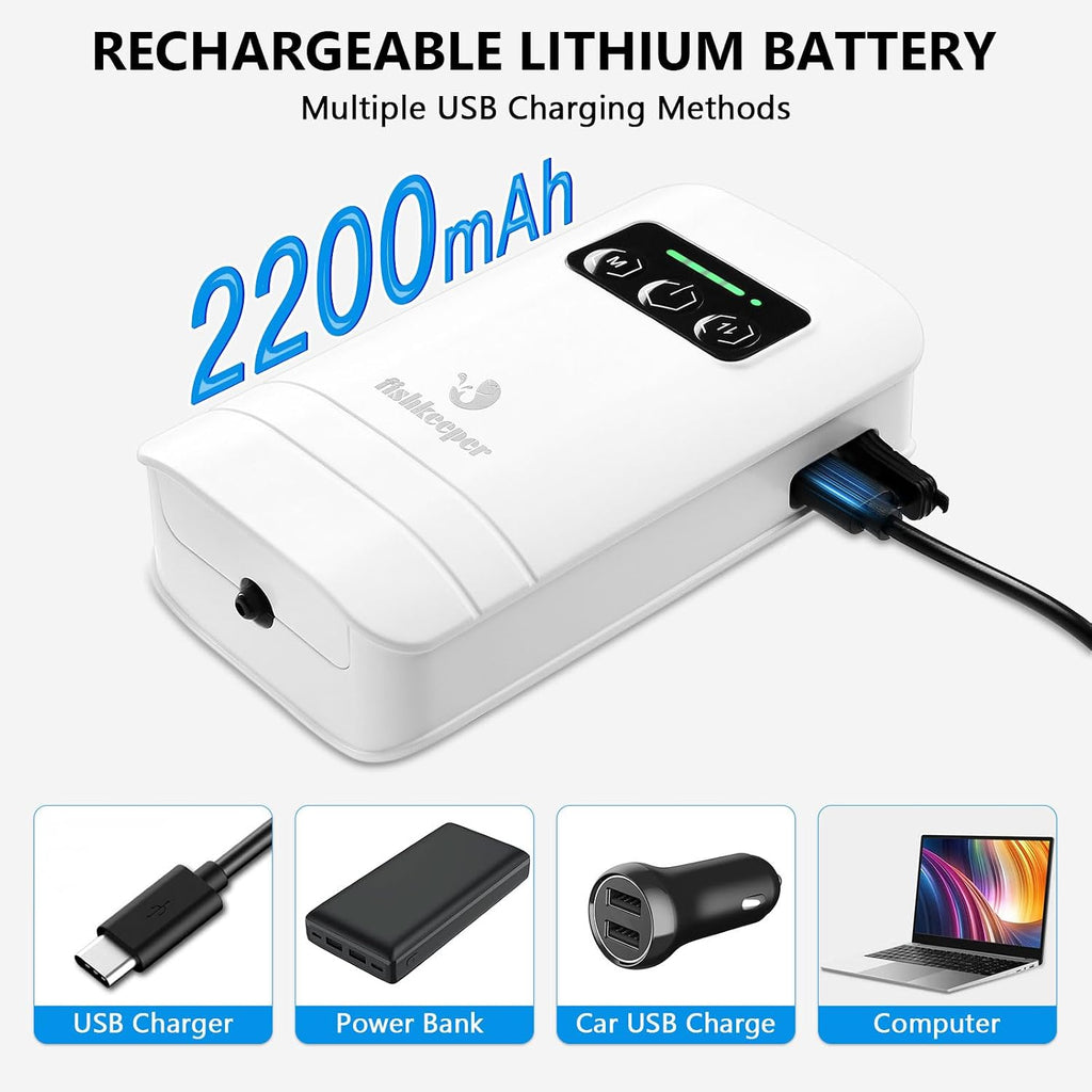 Rechargeable Aquarium Air Pump, Up to 60 Gallons Fish Tank