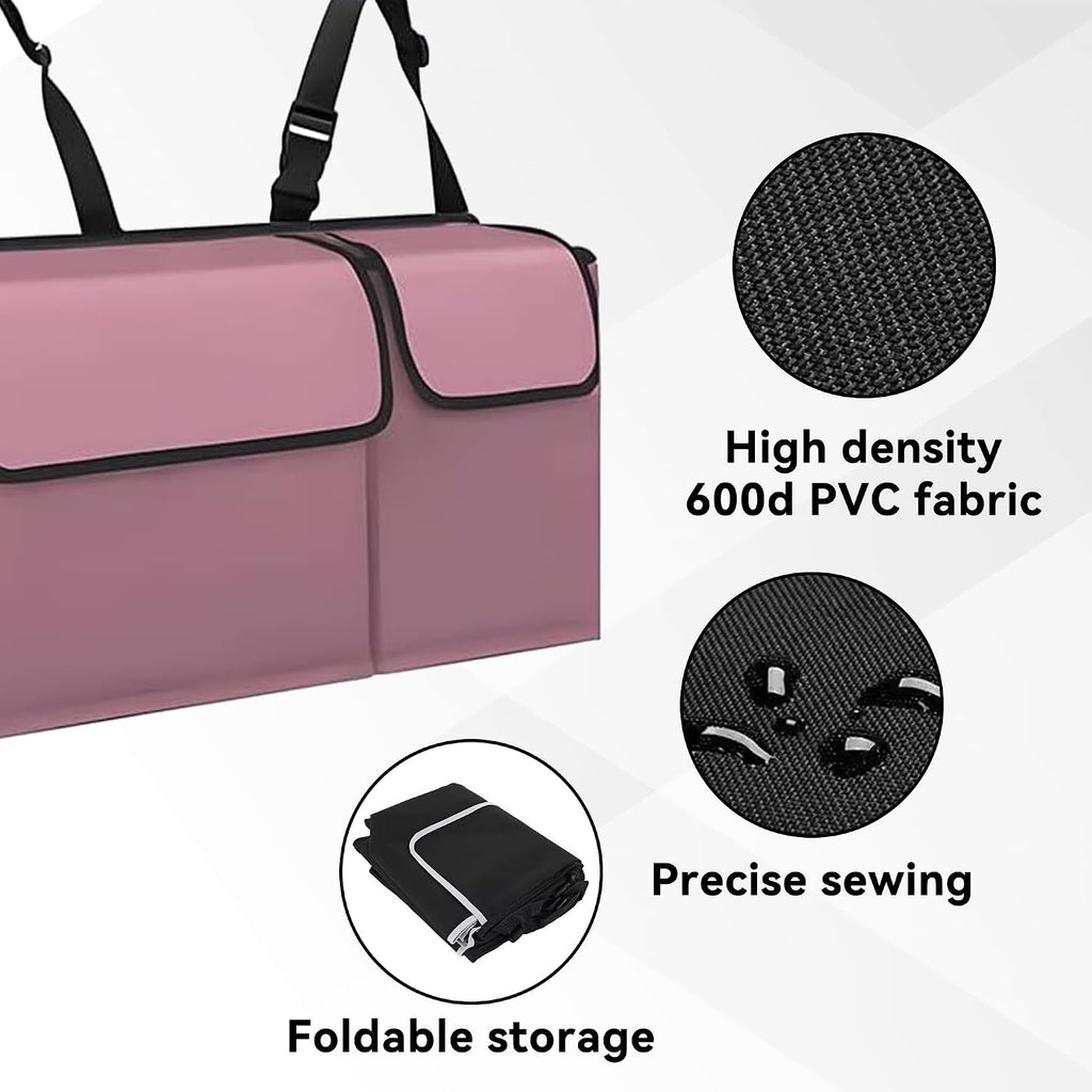 Car Trunk Organizer, Backseat Hanging Large Storage with Adjustable Straps,Waterproof PVC Collapsible Cargo Bag, Car