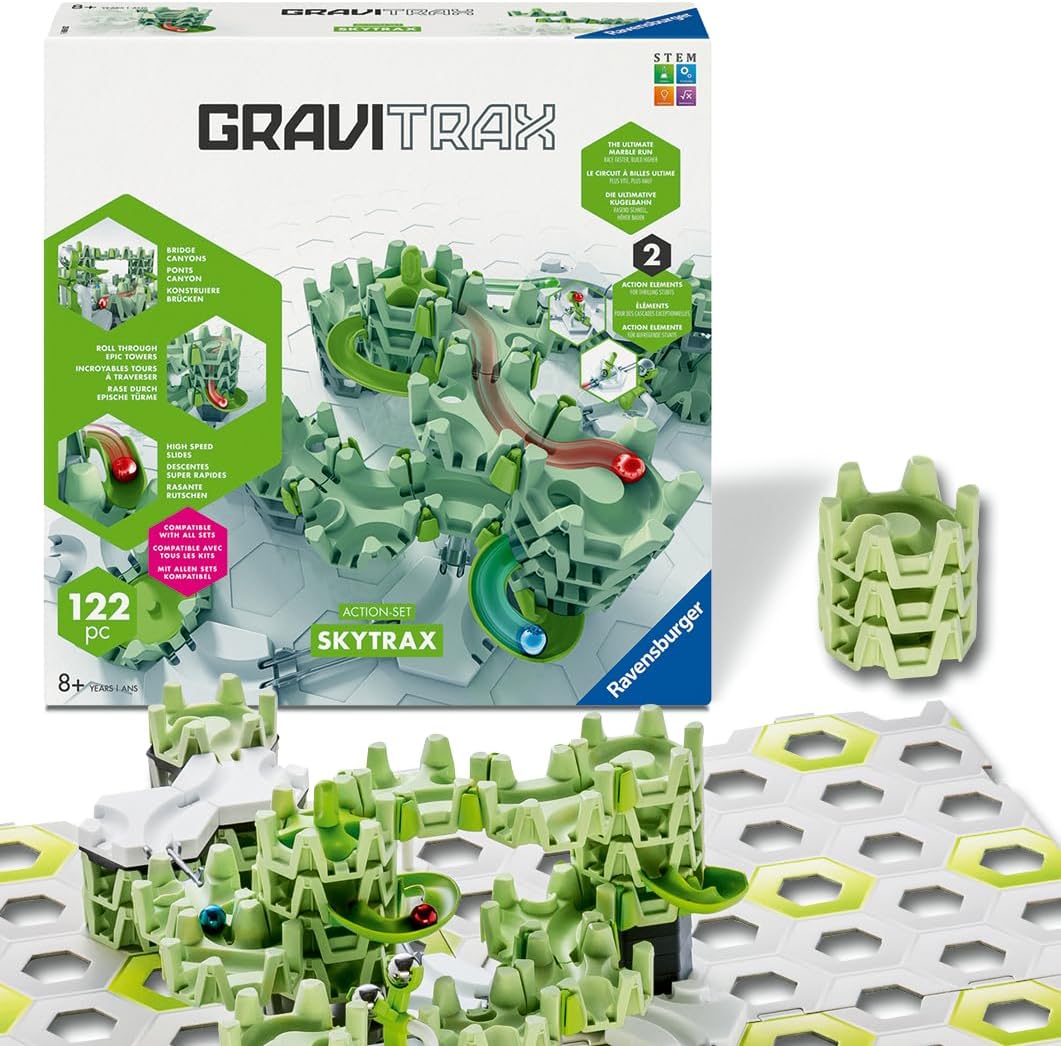 GraviTrax Action Set Skytrax | Innovative Marble Run System and Features | Marble Run and Construction Toy for Ages