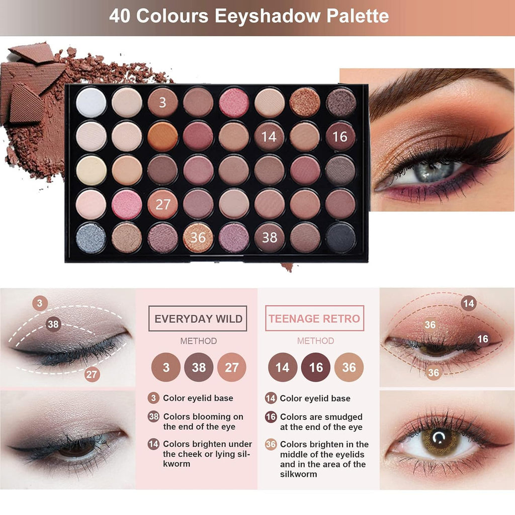 All in One Makeup Kit For Teenager Girls, Full Starter Makeup Kit for Women Beginners Includes Eyeshadow Palette, Eye