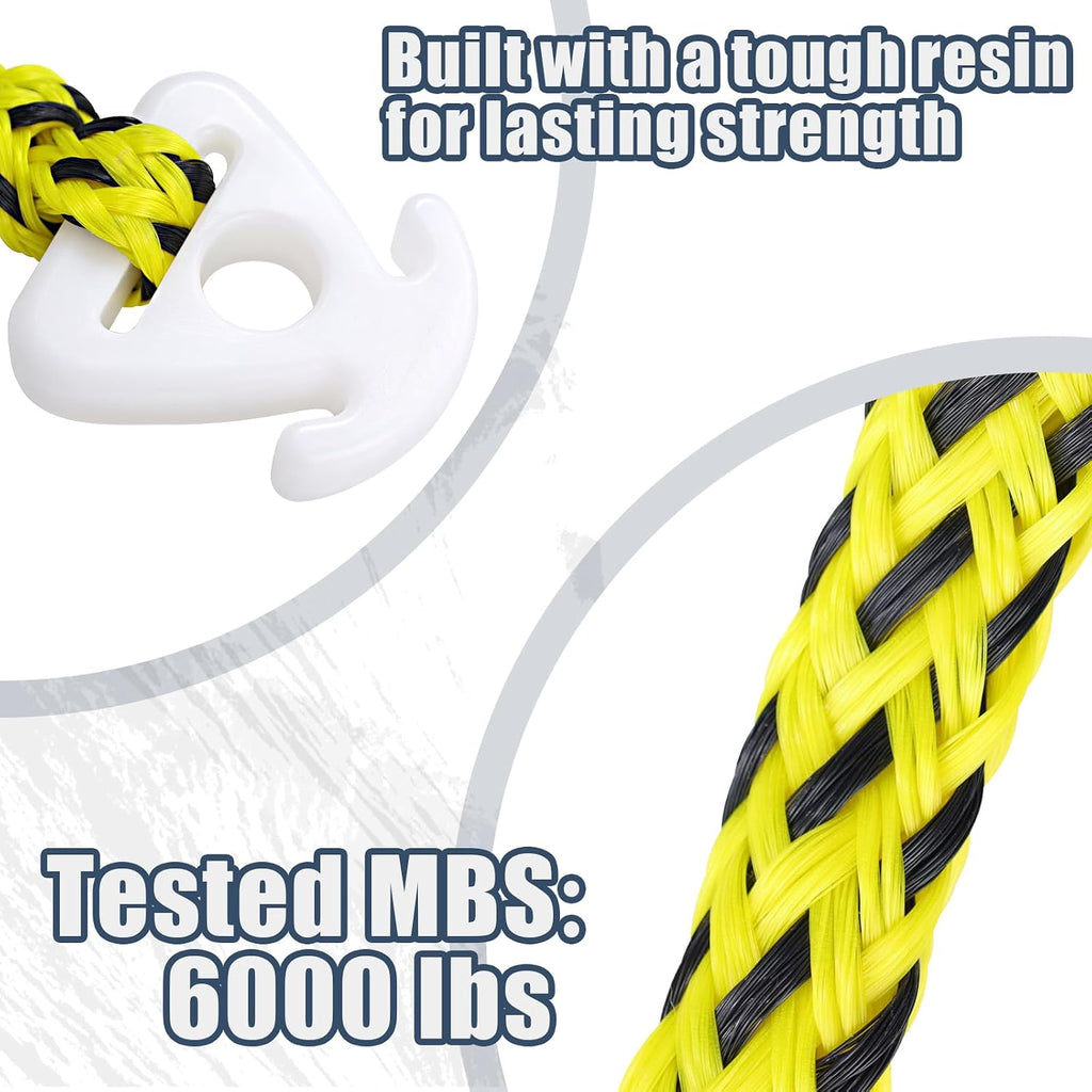 Tube Connector Boat Tow Rope, Quick Connect Tubing Ropes for 1-4 Rider
