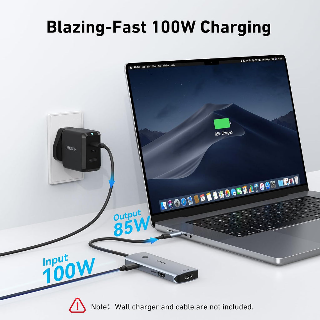 USB C Docking Station 2 HDMI with 100W PD for HP/Dell Laptop | Dual 4K@60Hz Monitor/MST Extend or Collage 2 Screens