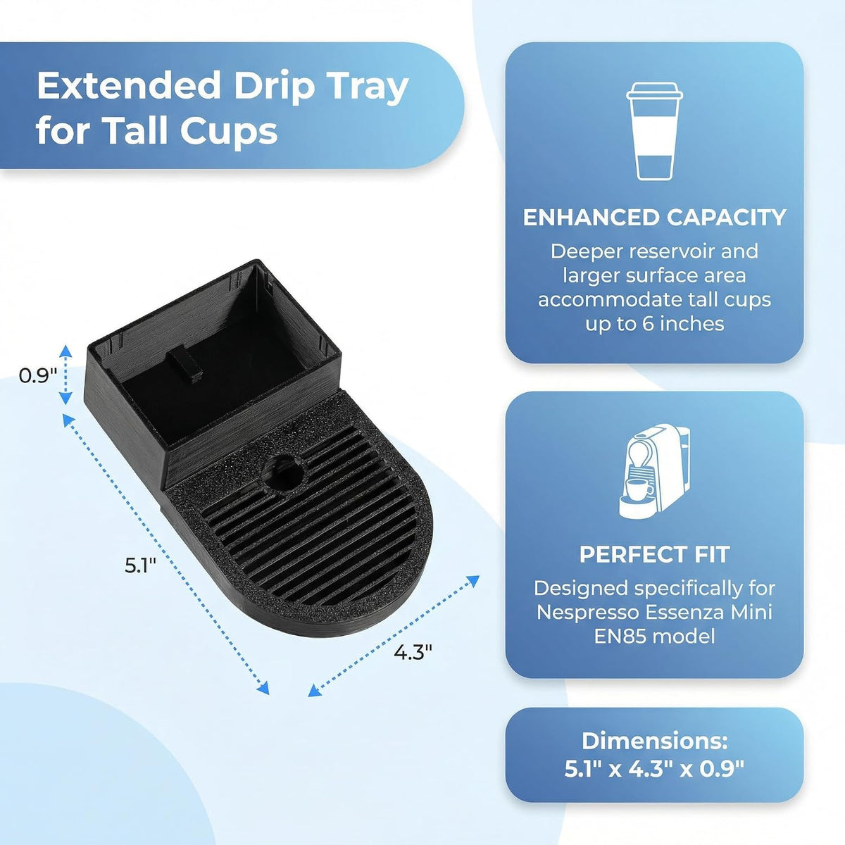 Replacement Drip Tray Fit for Nespresso DeLonghi Essenza Mini EN85