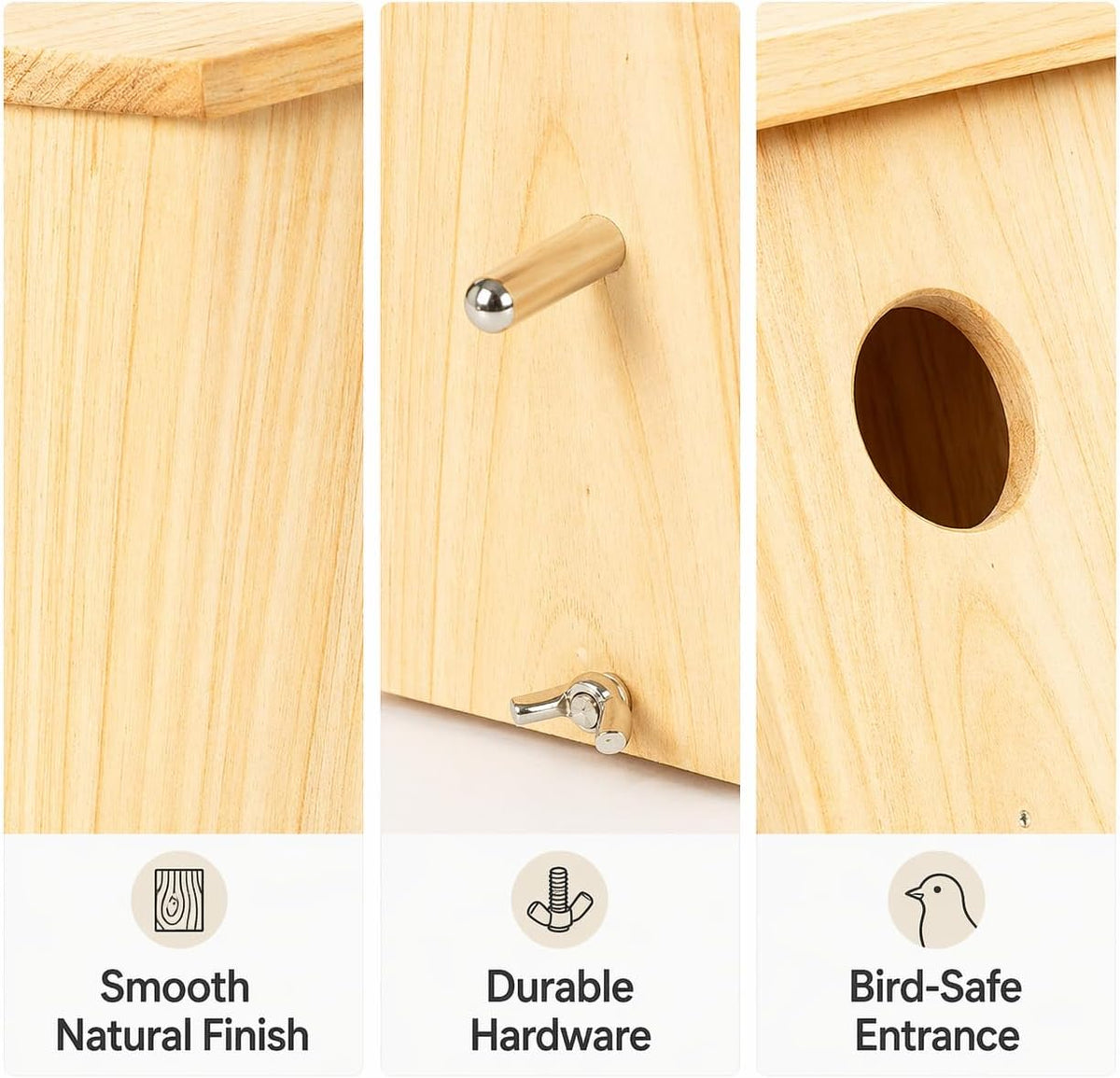 Wooden Bird Houses for Outside Birdhouses Nest Bluebird House for Cardinals Finch Wren Swallow for Garden Viewing 1B