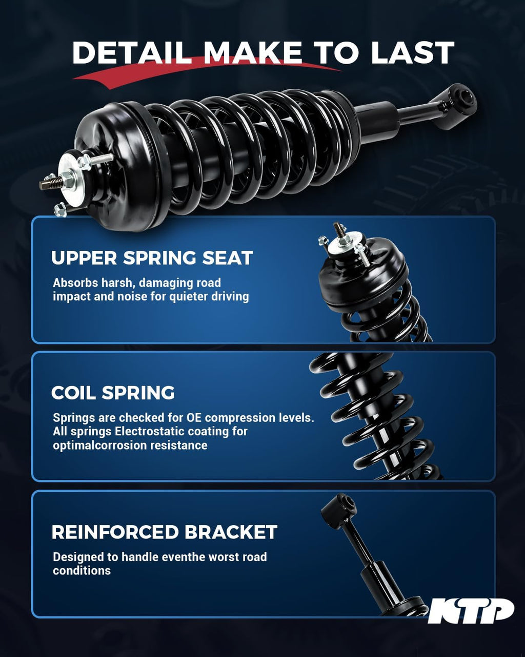 KTP 2pcs Front Complete Struts & Shocks for 2006-2010 Ford Explorer