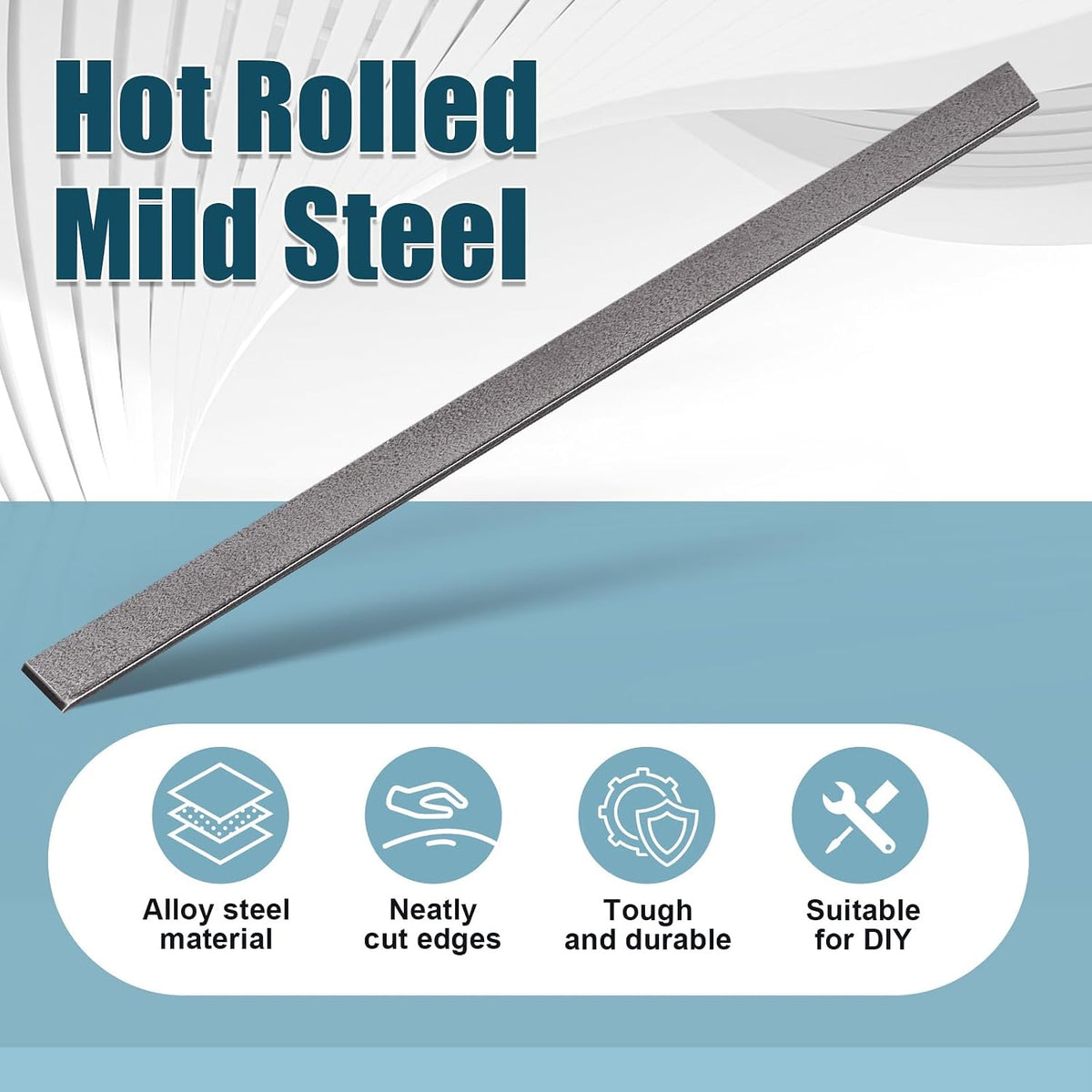 1 Pcs 2 x 1/4 x 48 Inch Steel Flat Bar Metal Stock Hot Rolled Steel Plate Solid Plain Metal Flat Bar Stock