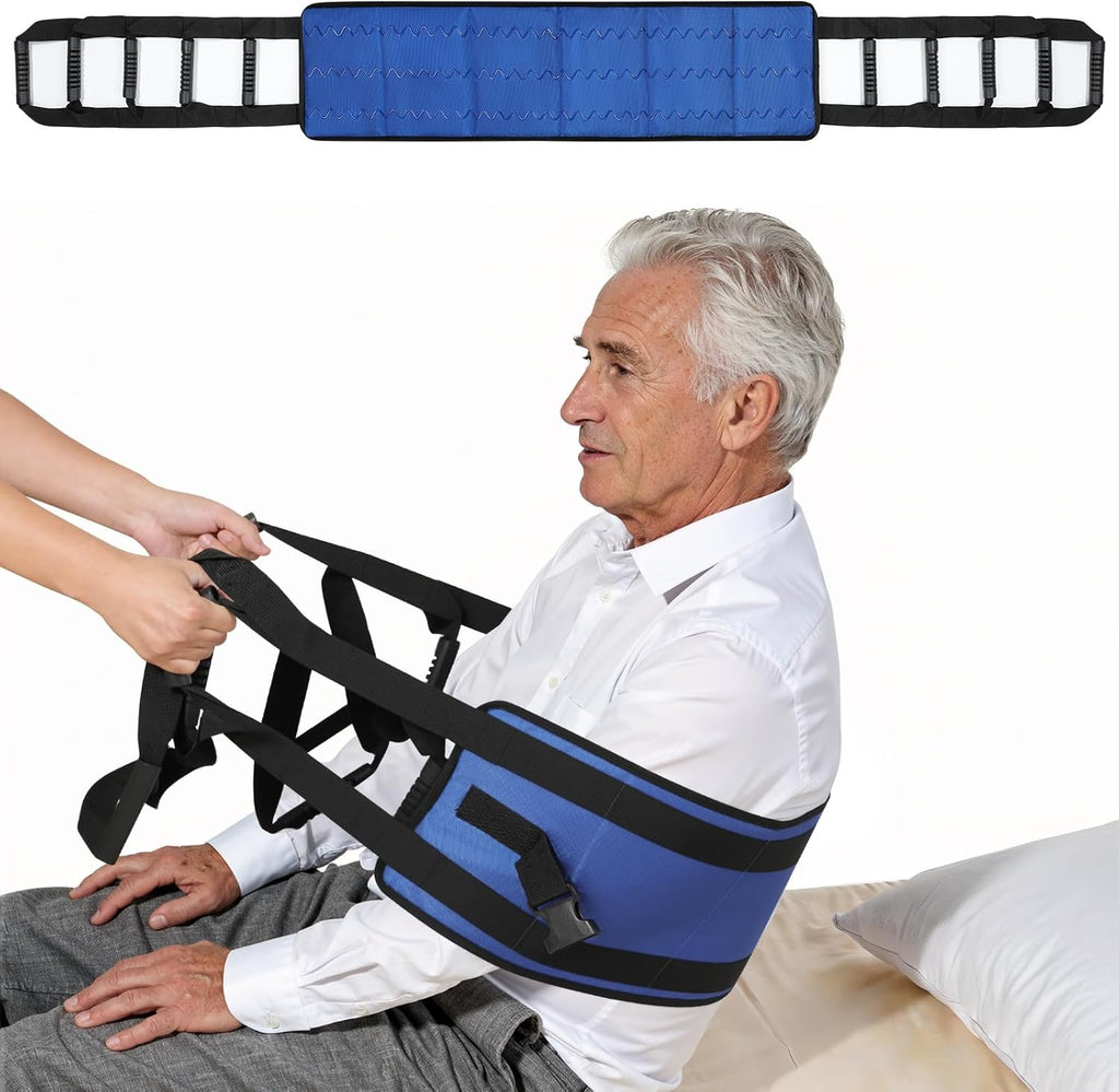 Transfer Sling, Gait Belt with 10 Padded Transfer Handles for Seniors
