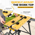 Folding Workbench w/Vise, 10-14" Clamp, Angles 0/45/90, 220Lb