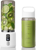 Portable Blender, Smoothie Blender with LED Display, 17 oz, White | 8 Blades, LED Display, USB-C Charging, Blender