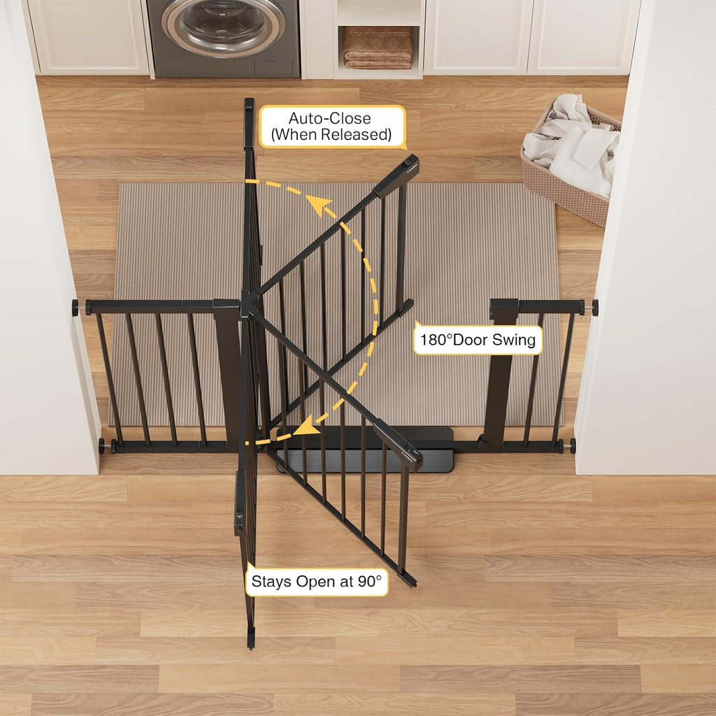 29.7-48" Baby Gate for Stairs, Mom's Choice Awards Winner-Dog Gate for Doorways, Auto Close Safety Pet Gate for Dogs