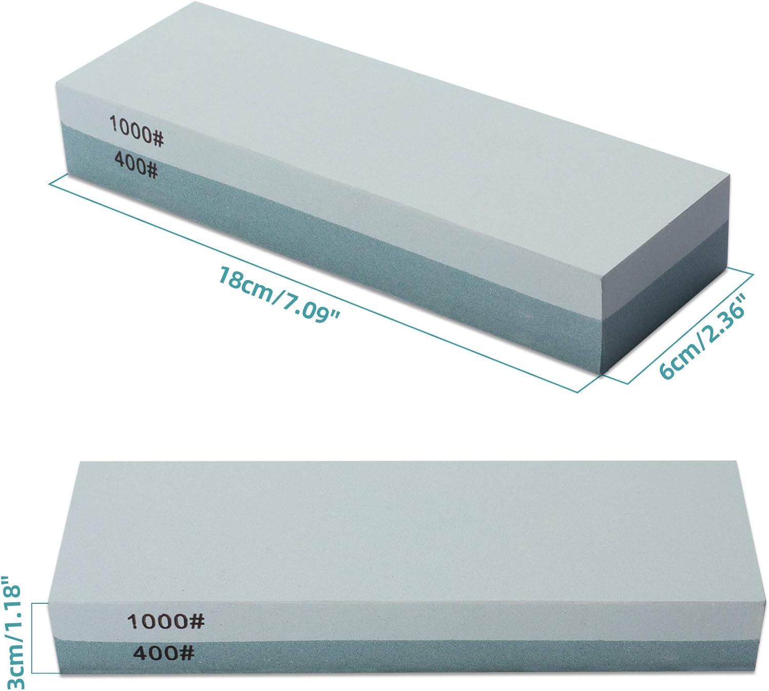 Knife Sharpening Stone 400/1000 Whetstone Sharpening Stone with Non-Slip Rubber Base for Kitchen, Hunting, and Pocket